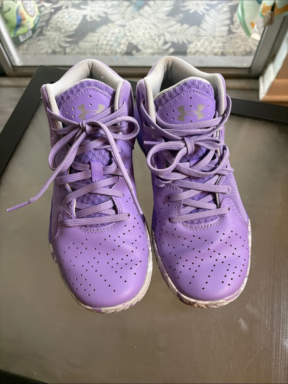 Under Armour Kids Purple Lace-Up Athletic Sneakers